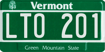 VT license plate LTO201