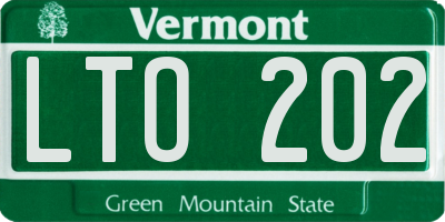 VT license plate LTO202
