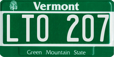 VT license plate LTO207