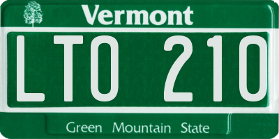 VT license plate LTO210