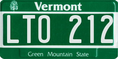 VT license plate LTO212