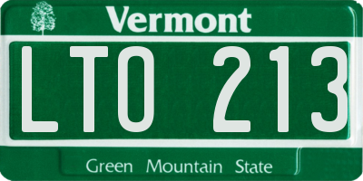 VT license plate LTO213