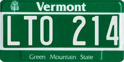VT license plate LTO214