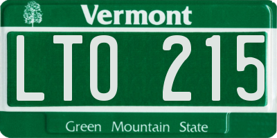 VT license plate LTO215