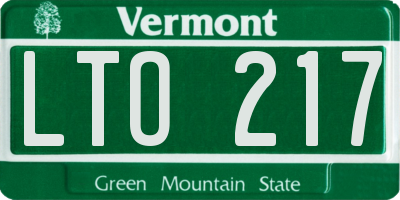 VT license plate LTO217