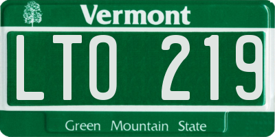VT license plate LTO219