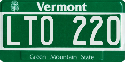 VT license plate LTO220
