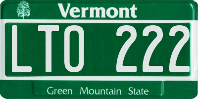 VT license plate LTO222