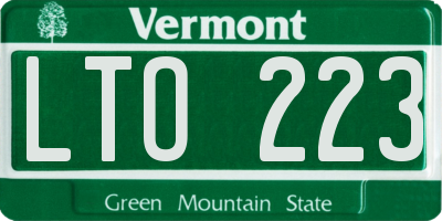 VT license plate LTO223