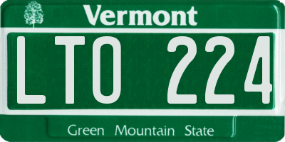 VT license plate LTO224