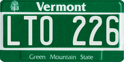 VT license plate LTO226