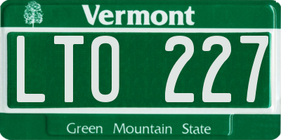 VT license plate LTO227
