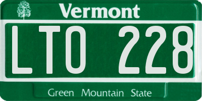 VT license plate LTO228