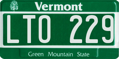 VT license plate LTO229