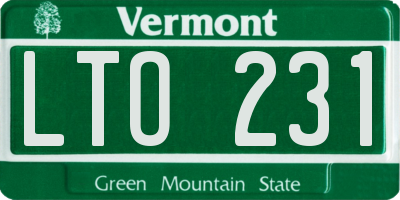 VT license plate LTO231