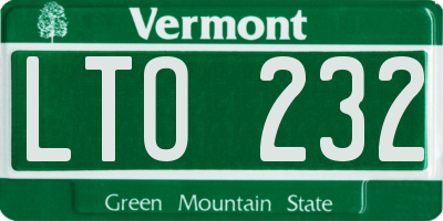 VT license plate LTO232
