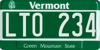 VT license plate LTO234