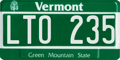 VT license plate LTO235