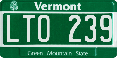 VT license plate LTO239