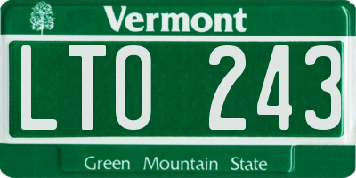 VT license plate LTO243
