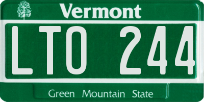 VT license plate LTO244