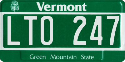 VT license plate LTO247