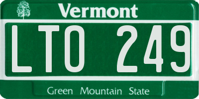 VT license plate LTO249
