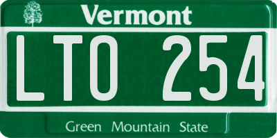 VT license plate LTO254