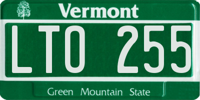 VT license plate LTO255
