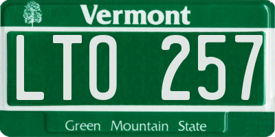 VT license plate LTO257