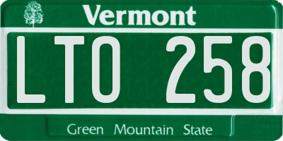 VT license plate LTO258