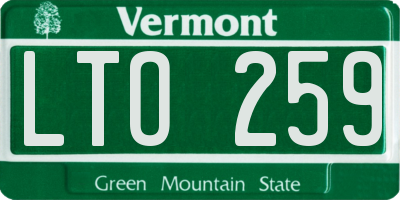 VT license plate LTO259