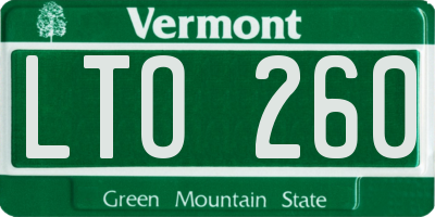 VT license plate LTO260