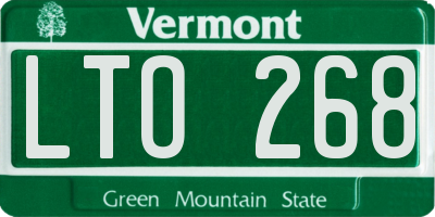 VT license plate LTO268