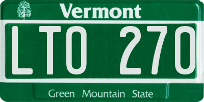 VT license plate LTO270