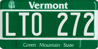 VT license plate LTO272
