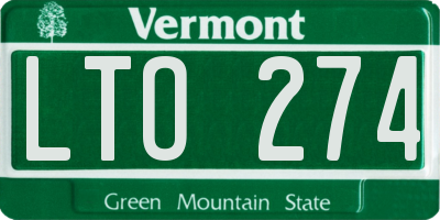 VT license plate LTO274
