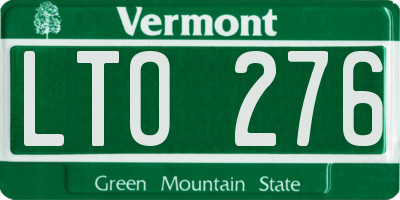 VT license plate LTO276