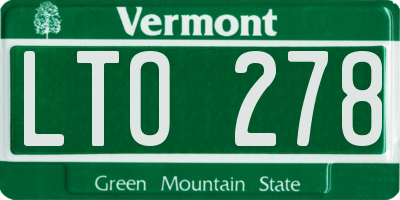 VT license plate LTO278