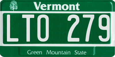 VT license plate LTO279