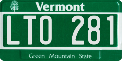 VT license plate LTO281