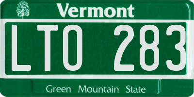 VT license plate LTO283