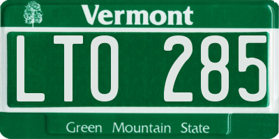 VT license plate LTO285
