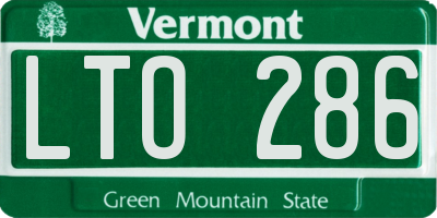 VT license plate LTO286