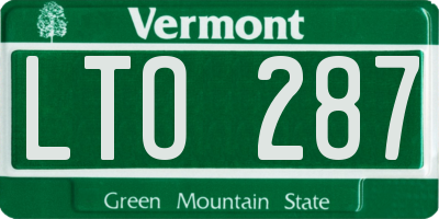 VT license plate LTO287
