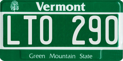 VT license plate LTO290