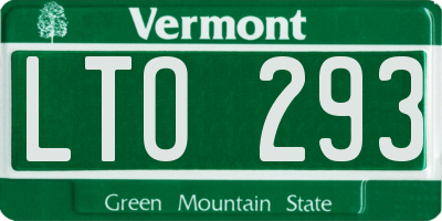VT license plate LTO293