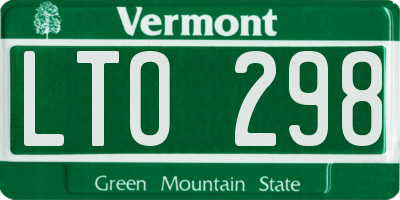 VT license plate LTO298