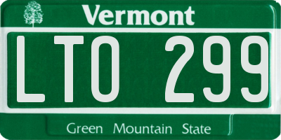 VT license plate LTO299