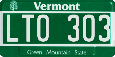 VT license plate LTO303